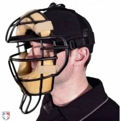 Richardson Umpire Caps Richardson Surge Fitted Base Umpire Cap - 6 Stitch -Cheap Bats Store 540 Richardson Surge Fitted Plate Base Umpire Cap 6 Stitch Worn with Mask Side View