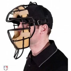 Richardson Umpire Caps Richardson Pulse Performance Flexfit Base Umpire Cap - 6 Stitch -Cheap Bats Store 643 Richardson Pulse Performance FlexFit Umpire Cap 6 Stitch Worn Side View with Mask