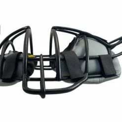 Wilson Umpire Gear Wilson MLB Black Dyna-Lite Aluminum Umpire Mask With Black And Grey Wrap Around -Cheap Bats Store A3009 AL BK BK GY Wilson MLB Black Dyna Lite Aluminum Umpire Mask with Black and Grey Wrap Around flat side