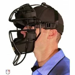 Wilson Umpire Gear Wilson Dyna-Lite Aluminum Umpire Mask With Memory Foam -Cheap Bats Store A3009 AL Wilson Dyna Lite Aluminum Umpire Mask with Memory Foam Worn Front Side View