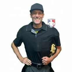 Wilson Umpire Gear Wilson MLB West Vest Pro Gold 2 Air Management Umpire Chest Protector -Cheap Bats Store B7204 Wilson MLB West Vest Pro Gold 2 Air Management Umpire Chest Protector worn front shirt