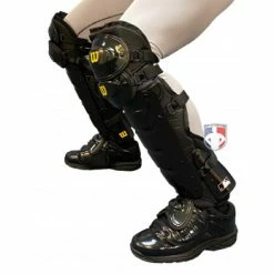 Wilson Umpire Gear Wilson MLB West Vest Pro Gold 2 Umpire Shin Guards With Memory Foam 8 Wilson Umpire Gear Wilson MLB West Vest Pro Gold 2 Umpire Shin Guards With Memory Foam -Cheap Bats Store B7205 Wilson MLB West Vest Pro Gold 2 Umpire Shin Guards with Memory Foam worn side