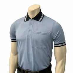 Smitty Umpire Smitty Short Sleeve Body Flex Umpire Shirt - Polo Blue With Black Collar