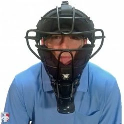 Champro Umpire Gear Champro Vented 4 1/2" Umpire Throat Guard -Cheap Bats Store CM TG 45 Worn Front