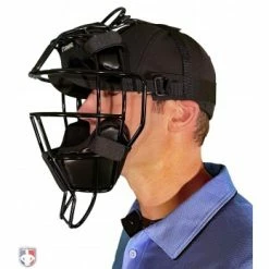 Champro Umpire Gear Champro Lightweight Steel Umpire Mask 14 Champro Umpire Gear Champro Lightweight Steel Umpire Mask -Cheap Bats Store CM72 B CHAMPRO STEEL UMPIRE MASK Worn Front Angled View