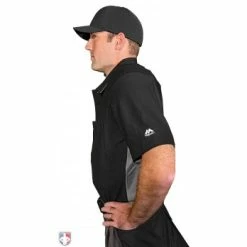 ALL-STAR Umpire Gear All-Star Cobalt Umpire Chest Protector -Cheap Bats Store CPU5000 All Star Cobalt Umpire Chest Protector Worn Side View with Shirt