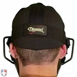 Diamond Umpire Gear Diamond Matte Black Big League Aluminum Umpire Mask With Leather -Cheap Bats Store DFM BL Diamond Big League Aluminum Umpire Mask with Leather Worn Back Harness View