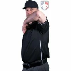 Smitty Umpire Smitty Vertical Stripe Umpire Shirt - Black -Cheap Bats Store Eric BB310SSBlack Panel