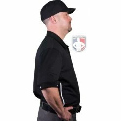Smitty Umpire Smitty Vertical Stripe Umpire Shirt - Black -Cheap Bats Store Eric BB310SSBlack Right
