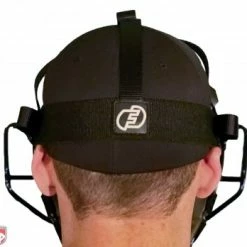 Force3 Umpire Gear Force3 Defender Umpire Mask -Cheap Bats Store F3 DEF BK BK Force3 Defender V2 Umpire Mask with Black Worn Back Harness View
