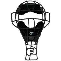 Force3 Umpire Gear Force3 Defender Umpire Throat Guard -Cheap Bats Store F3 DMTG BK Force3 Defender Umpire Throat Guard Black Attached to Mask View