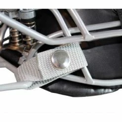 Force3 Umpire Gear Force3 Defender Umpire Throat Guard -Cheap Bats Store F3 DMTG SV Force3 Defender Umpire Throat Guard Silver Attaching to Mask Snaps Closed View