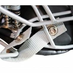 Force3 Umpire Gear Force3 Defender Umpire Throat Guard -Cheap Bats Store F3 DMTG SV Force3 Defender Umpire Throat Guard Silver Attaching to Mask Snaps Open View