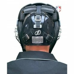 Force3 Umpire Gear Force3 Silver Defender Hockey Style Umpire Helmet -Cheap Bats Store F3 HSMV3 SV Force3 V2 Silver Defender Hockey Style Umpire Helmet worn reverse
