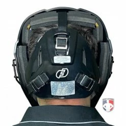 Force3 Umpire Gear Force3 Black Defender Hockey Style Umpire Helmet -Cheap Bats Store F3 HSMv3 BK Force3 Black Defender Hockey Style Umpire Helmet worn back