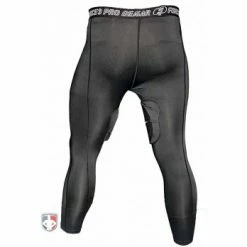 Force3 Umpire Gear Force3 Black Compression Umpire Tights With Dupont Kevlar Thigh Protection -Cheap Bats Store F3 TIGHTS V2 Force3 V2 Compression Umpire Tights with Kevlar Thigh Protection Worn Back View No Body