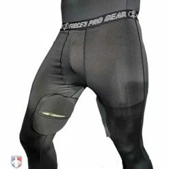 Force3 Umpire Gear Force3 Black Compression Umpire Tights With Dupont Kevlar Thigh Protection