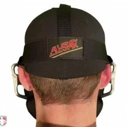 ALL-STAR Umpire Gear All-Star Silver Magnesium Umpire Mask With Black LUC -Cheap Bats Store FM4000MAG UMP SV BK All Star Magnesium Umpire Mask with Black LUC Worn Back View