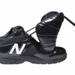 New Balance Referee And Umpire Shoes New Balance V3 Black & White Mid-Cut Umpire Plate Shoes -Cheap Bats Store MU460XT3 New Balance V3 Black White Mid Cut Umpire Plate Shoes Inside Side View with Plate Up