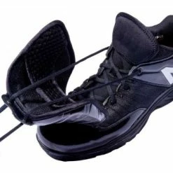 New Balance Referee And Umpire Shoes New Balance V3 Black & White Low-Cut Umpire Plate Shoes -Cheap Bats Store MUL460T3 New Balance V3 Black White Low Cut Umpire Plate Shoes Outside Front Angled View with Plate Up