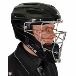 ALL-STAR Umpire Gear All-Star System 7 Umpire Helmet -Cheap Bats Store MVP2500 All Star System 7 Umpire Helmet Worn Front Angled View