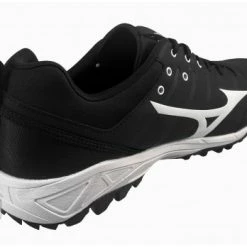 Mizuno Ambition 2 All-Surface Black & White Low-Cut Shoes -Cheap Bats Store MZ AB2L Mizuno Ambition 2 All Surface Low Cut Umpire Referee Turf Shoe Back inside angle
