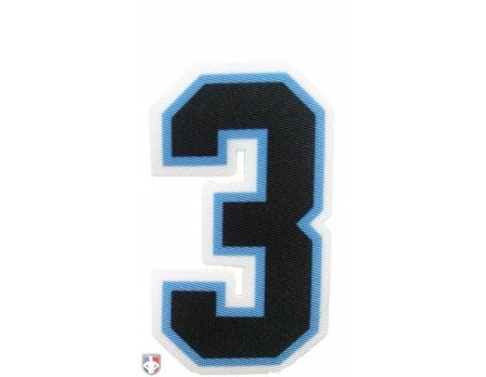 3" Black On Light Blue On White Precision-Cut Number 3 3" Black On Light Blue On White Precision-Cut Number