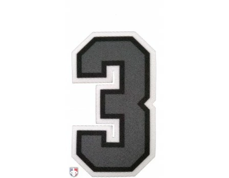 3" Grey On Black On White Precision-Cut Number 3 3" Grey On Black On White Precision-Cut Number