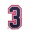 3" Navy On White On Red Precision-Cut Number -Cheap Bats Store N3 SUB NWR