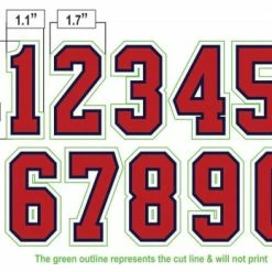 3" Red On Navy On White Precision-Cut Number 9 3" Red On Navy On White Precision-Cut Number -Cheap Bats Store N3 SUB RNW All Together