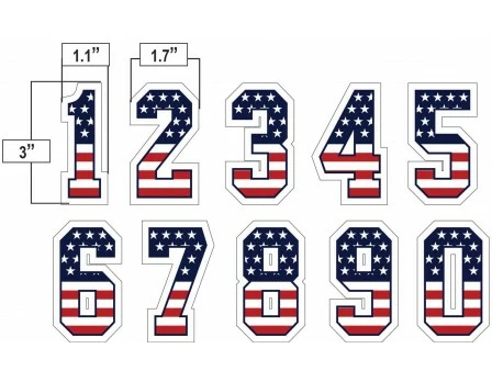 3" USA Stars And Stripes Precision-Cut Number 4 3" USA Stars And Stripes Precision-Cut Number - Image 2