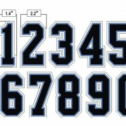 4" Black On Light Blue On White Precision-Cut Number 9 4" Black On Light Blue On White Precision-Cut Number -Cheap Bats Store N4 SUB BPBW All Together