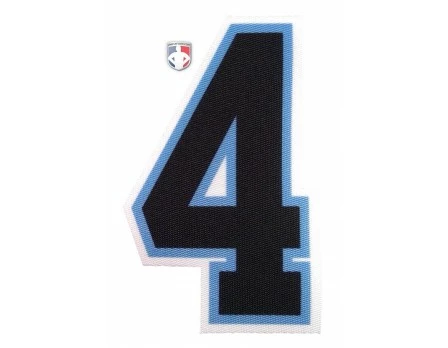 4" Black On Light Blue On White Precision-Cut Number 3 4" Black On Light Blue On White Precision-Cut Number