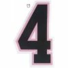 4" Black On Pink On White Precision-Cut Number 1 4" Black On Pink On White Precision-Cut Number -Cheap Bats Store N4 SUB BPKW