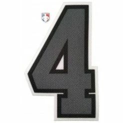 4" Grey On Black On White Precision-Cut Number