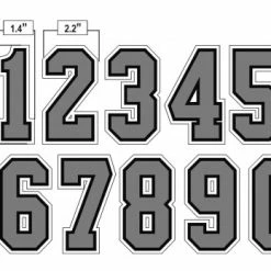 4" Grey On Black On White Precision-Cut Number 7 4" Grey On Black On White Precision-Cut Number -Cheap Bats Store N4 SUB GYBW All Together