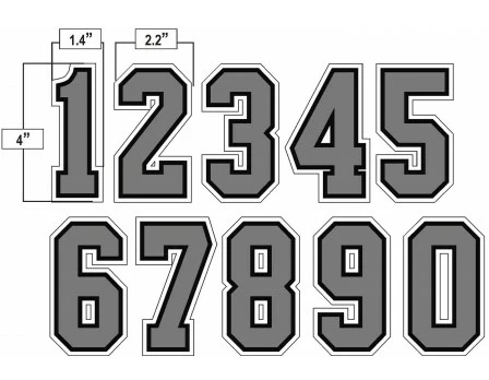 4" Grey On Black On White Precision-Cut Number 5 4" Grey On Black On White Precision-Cut Number - Image 3