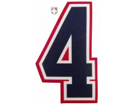 4" Navy On White On Red Precision-Cut Number 3 4" Navy On White On Red Precision-Cut Number