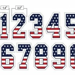 4" USA Stars And Stripes Precision-Cut Number -Cheap Bats Store N4 SUB SNS All Together
