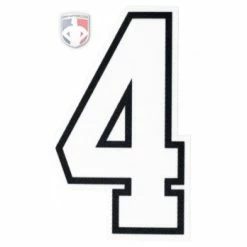 4" White On Black On White Precision-Cut Number