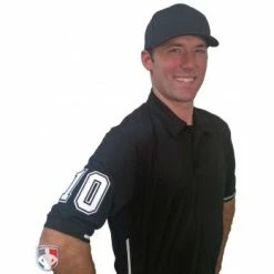 Smitty Umpire Smitty Vertical Stripe Umpire Shirt - Black -Cheap Bats Store S310 BK with N4 SUB WBW 2