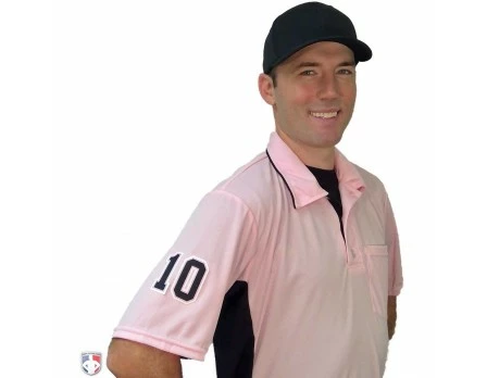 Smitty Umpire Smitty Major League Replica Umpire Shirt - Pink With Black 7 Smitty Umpire Smitty Major League Replica Umpire Shirt - Pink With Black - Image 5