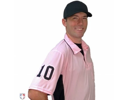 Smitty Umpire Smitty Major League Replica Umpire Shirt - Pink With Black 6 Smitty Umpire Smitty Major League Replica Umpire Shirt - Pink With Black - Image 4