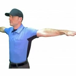 Smitty Umpire Smitty V2 Major League Replica Umpire Shirt - Sky Blue With Black -Cheap Bats Store S314 SB Smitty V2 Major League Replica Umpire Shirt Sky Blue with Black Worn Safe