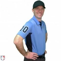 Smitty Umpire Smitty V2 Major League Replica Umpire Shirt - Sky Blue With Black -Cheap Bats Store S314 SB with N4 SUB BPBW