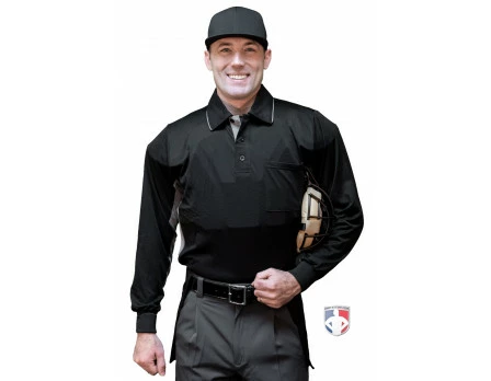 Smitty Umpire Smitty V2 Major League Replica Long Sleeve Umpire Shirt - Black With Charcoal Grey 5 Smitty Umpire Smitty V2 Major League Replica Long Sleeve Umpire Shirt - Black With Charcoal Grey - Image 3