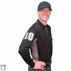 Smitty Umpire Smitty V2 Major League Replica Long Sleeve Umpire Shirt - Black With Charcoal Grey 11 Smitty Umpire Smitty V2 Major League Replica Long Sleeve Umpire Shirt - Black With Charcoal Grey -Cheap Bats Store S315 BK with N4 SUB WBW