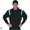 Smitty Umpire Smitty Traditional Half-Zip Umpire Jacket - Black And Powder Blue -Cheap Bats Store S320 BK PB Smitty Traiditonal Half Zip Umpire Jacket Black with Polo Blue Front View