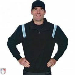 Smitty Umpire Smitty Traditional Half-Zip Umpire Jacket - Black And Powder Blue