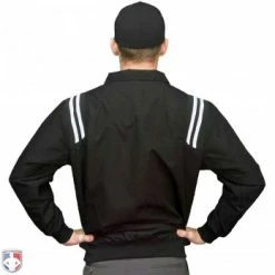 Smitty Umpire Smitty Traditional Half-Zip Umpire Jacket - Black And White -Cheap Bats Store S320 BK Smitty Traditional Half Zip Umpire Jacket Black White Back View